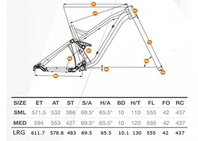Struttura in discesa della bici del peso leggero, Freeride/struttura Mtb di enduro con il logo su ordinazione