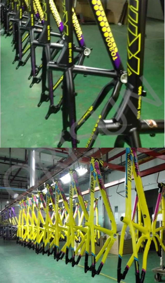 Stile di guida della traccia/di colore di giallo della struttura della bici di salto della sporcizia di stile libero del pendio